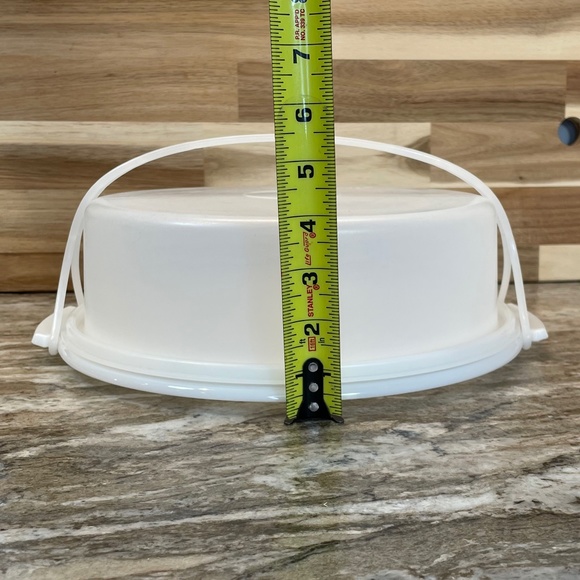 Tupperware White Pie Taker #719 & White Divided Tray #405 & 1 Clear Handle VTG - Picture 3 of 14